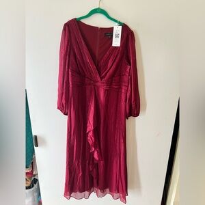 EVER PRETTY LONG SLEEVE RUFFLE DRESS